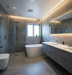 Custom bathroom renovation done by Cascade Mountain Custom Homes LLC CCB# 244127